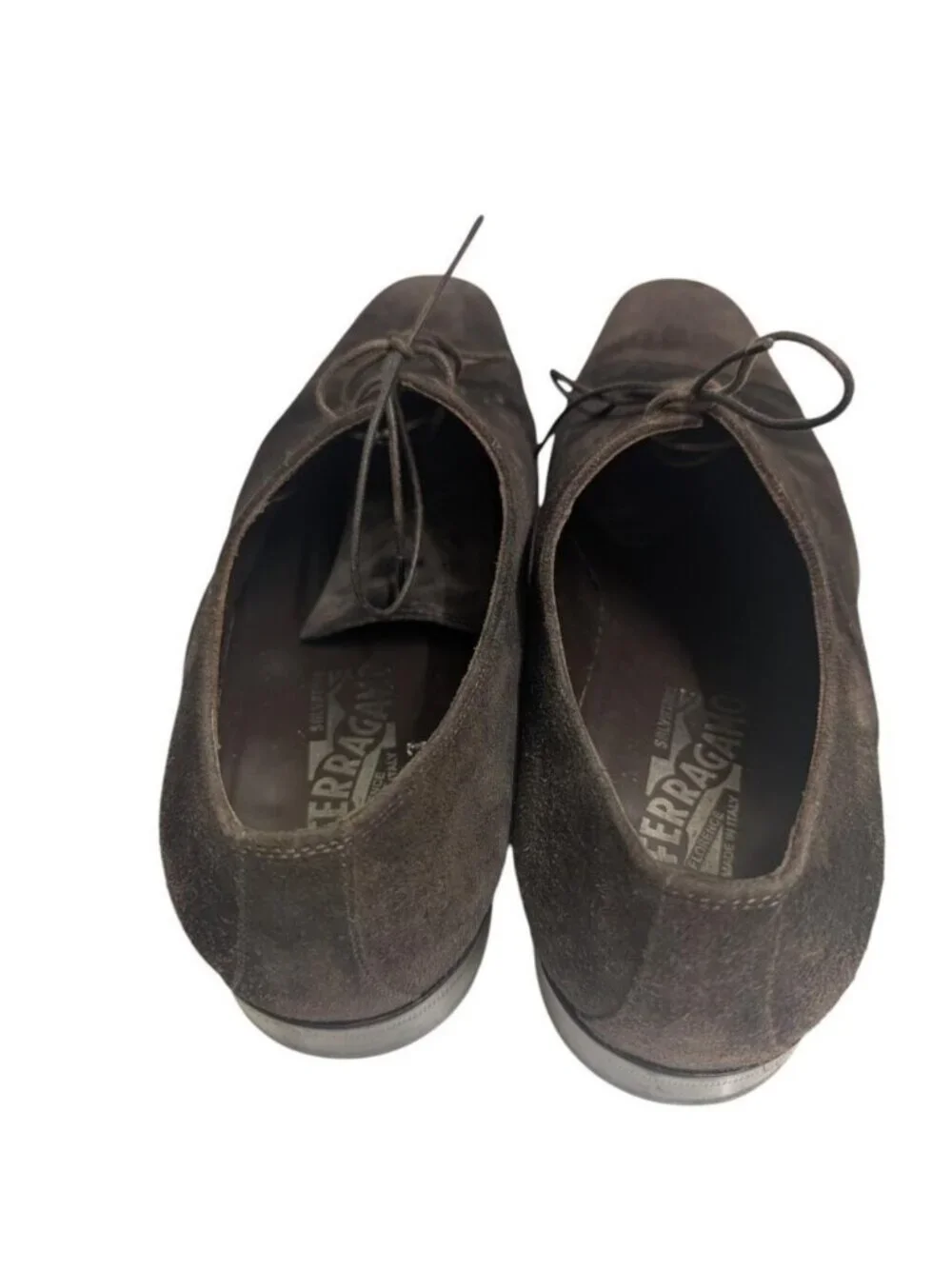Salvatore Ferragamo Classic Dark Brown Suede Oxford Dress Shoes